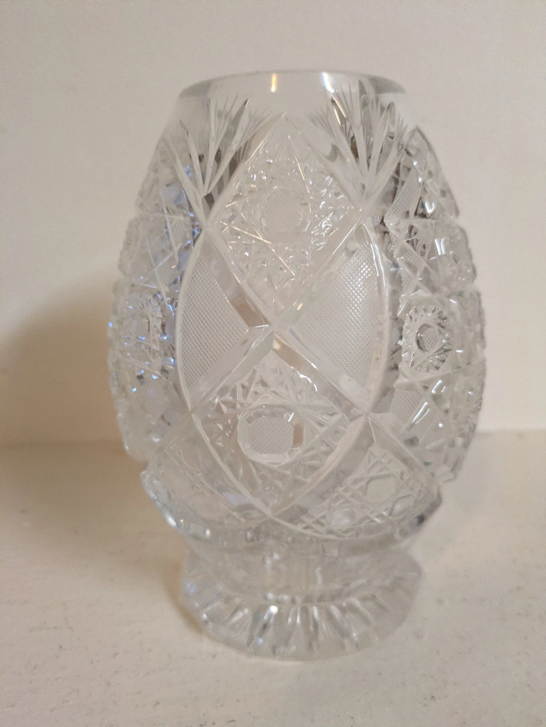 1920's Cut Lead Crystal Glass Vase - photo 2
