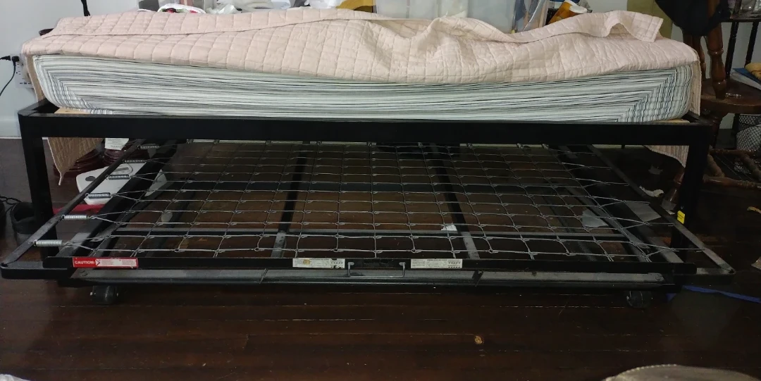 Twin Bed Frame with Mattress and Trundle