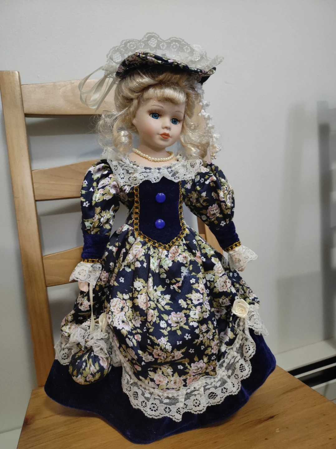 Vintage Victorian Style Porcelain Doll