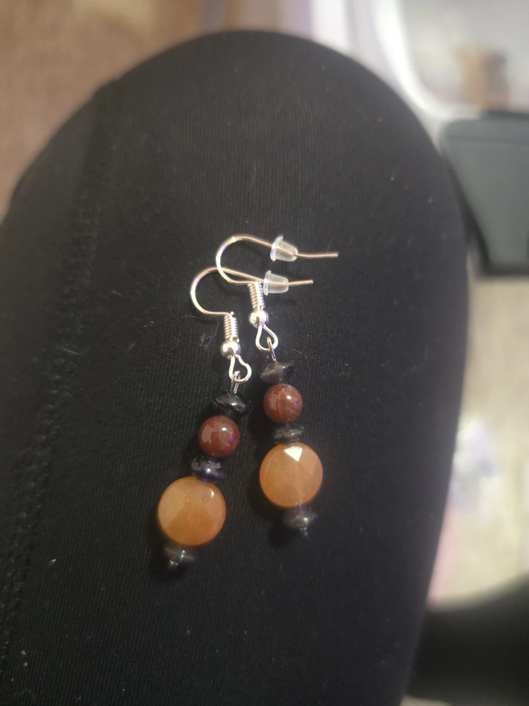 Carnelian beaded Drop Earrings
