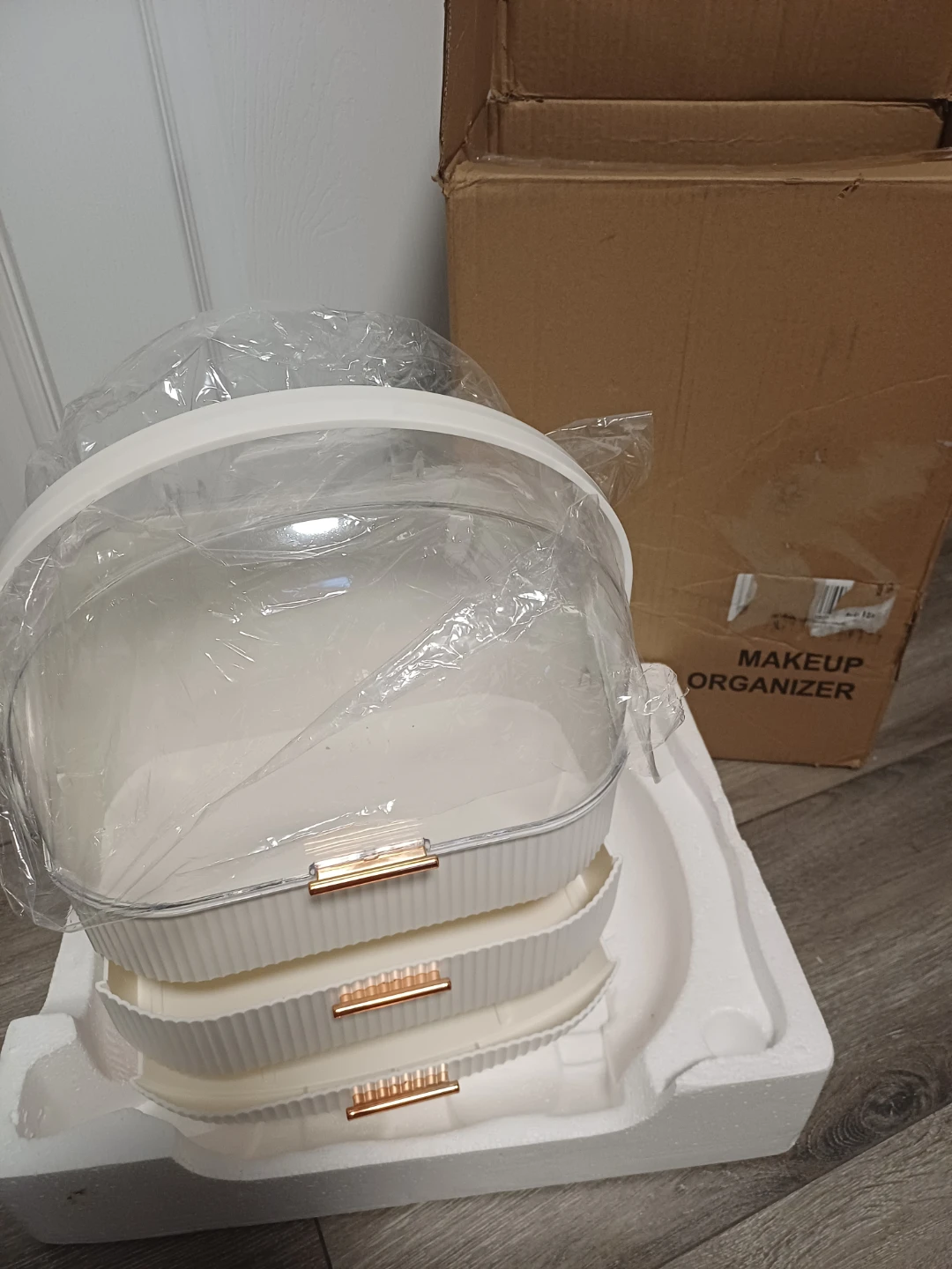 White Makeup Organizer with Drawers