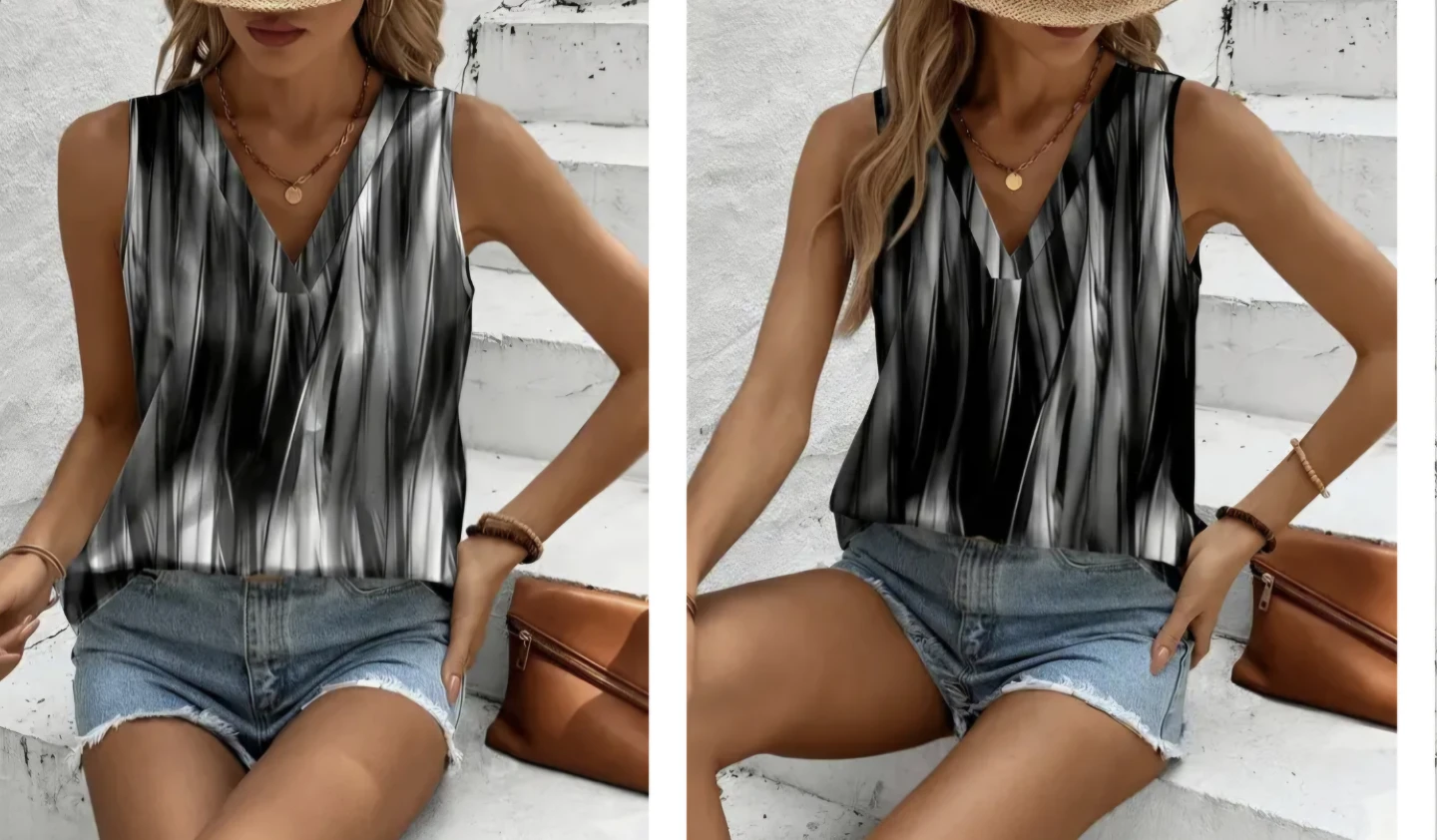Sleeveless V-Neck Blouse - photo 2