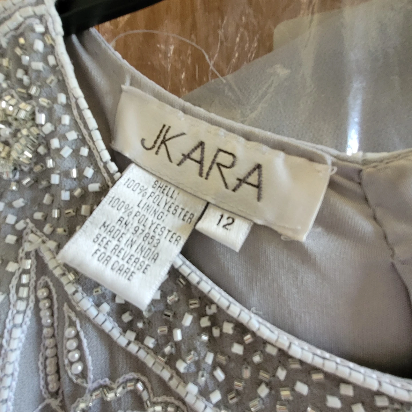 ♥️ Gray Beaded Gown Size 12 - photo 5