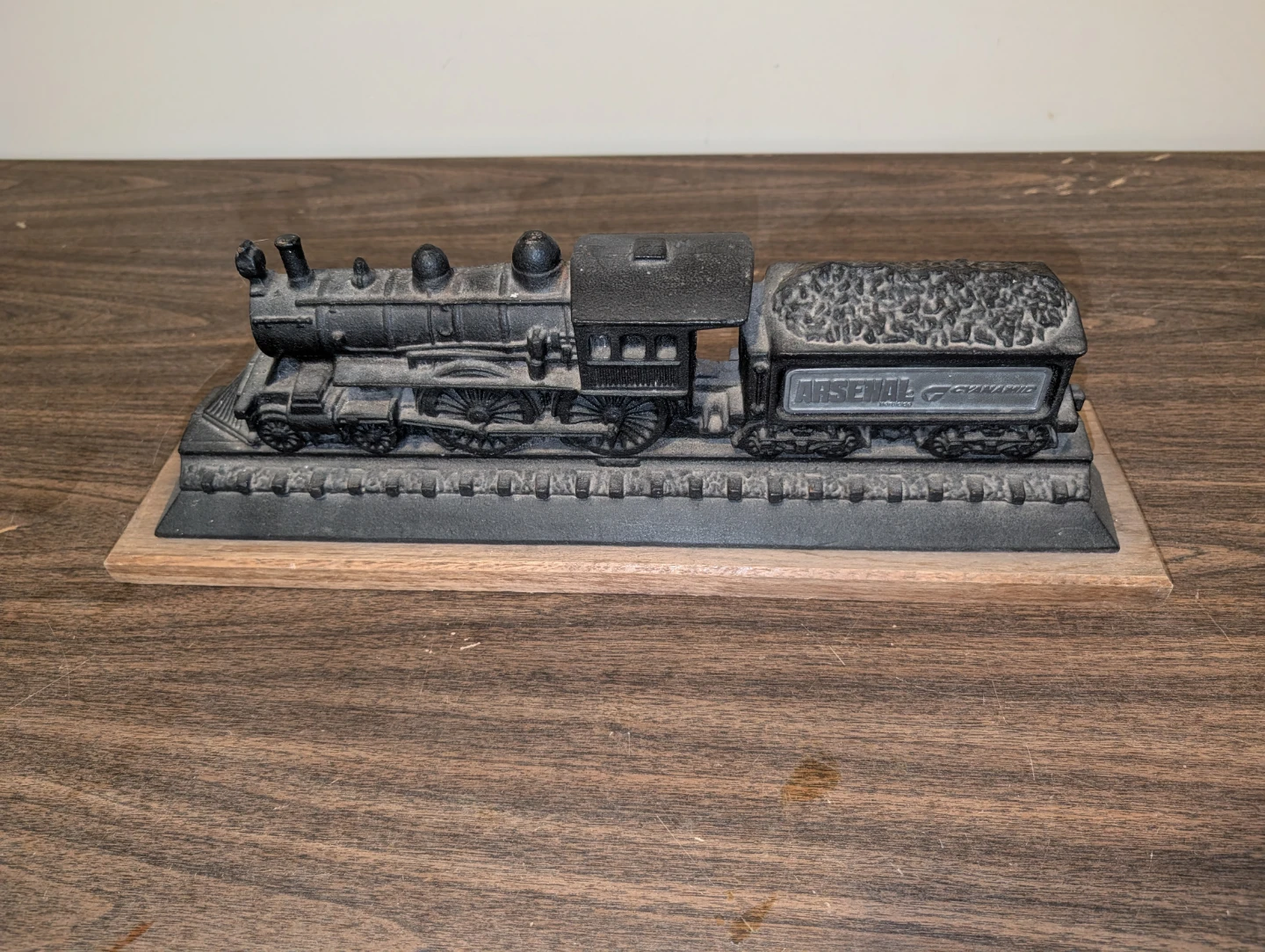Cast Iron Train Sculpture with Coal Car - photo 2
