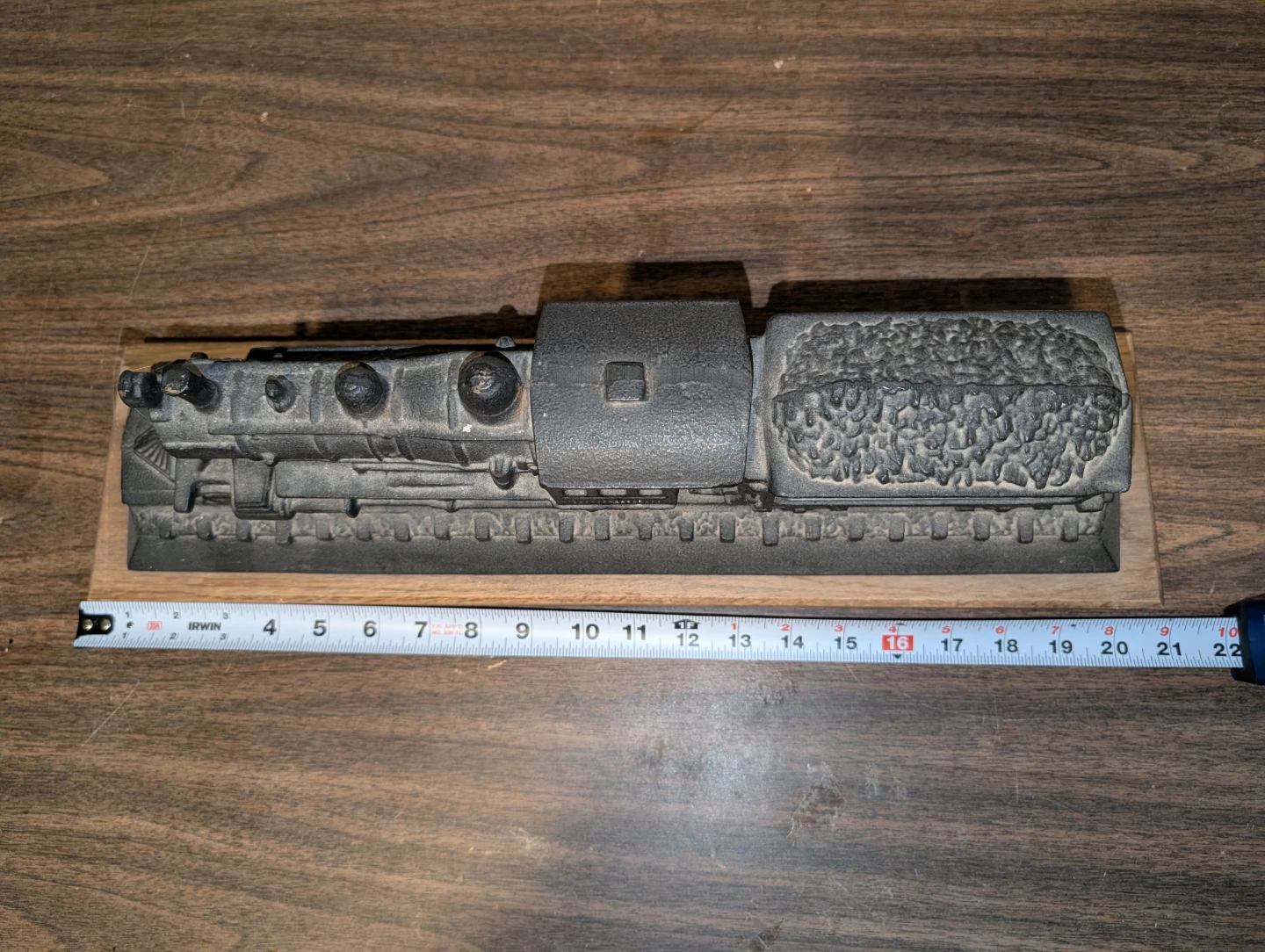 Cast Iron Train Sculpture with Coal Car - photo 3