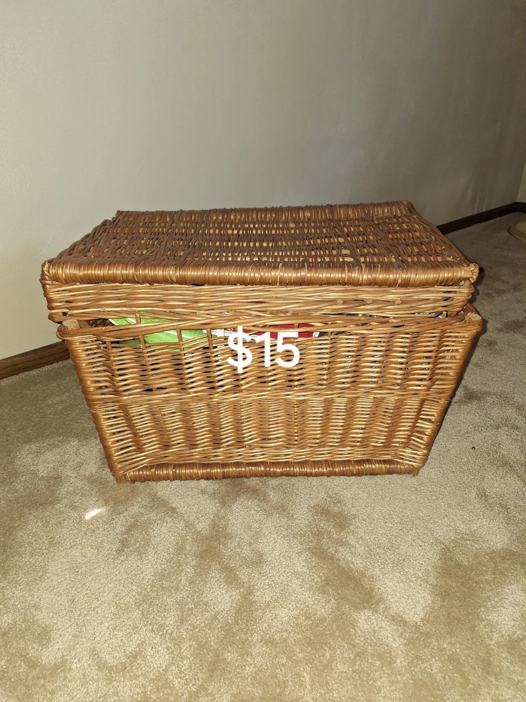 Wicker Storage Basket with Lid