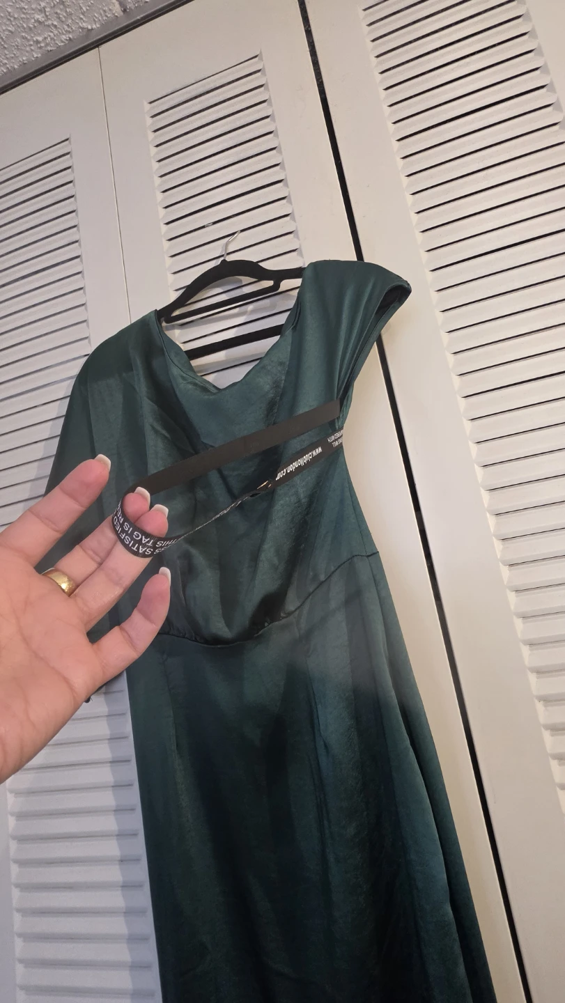 Club London Sabrina Asymmetric Satin Maxi Dress
