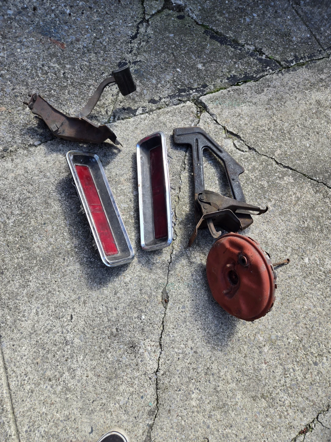 Car Parts Lot - Tail Lights, Brake Booster, Pedal Assembly