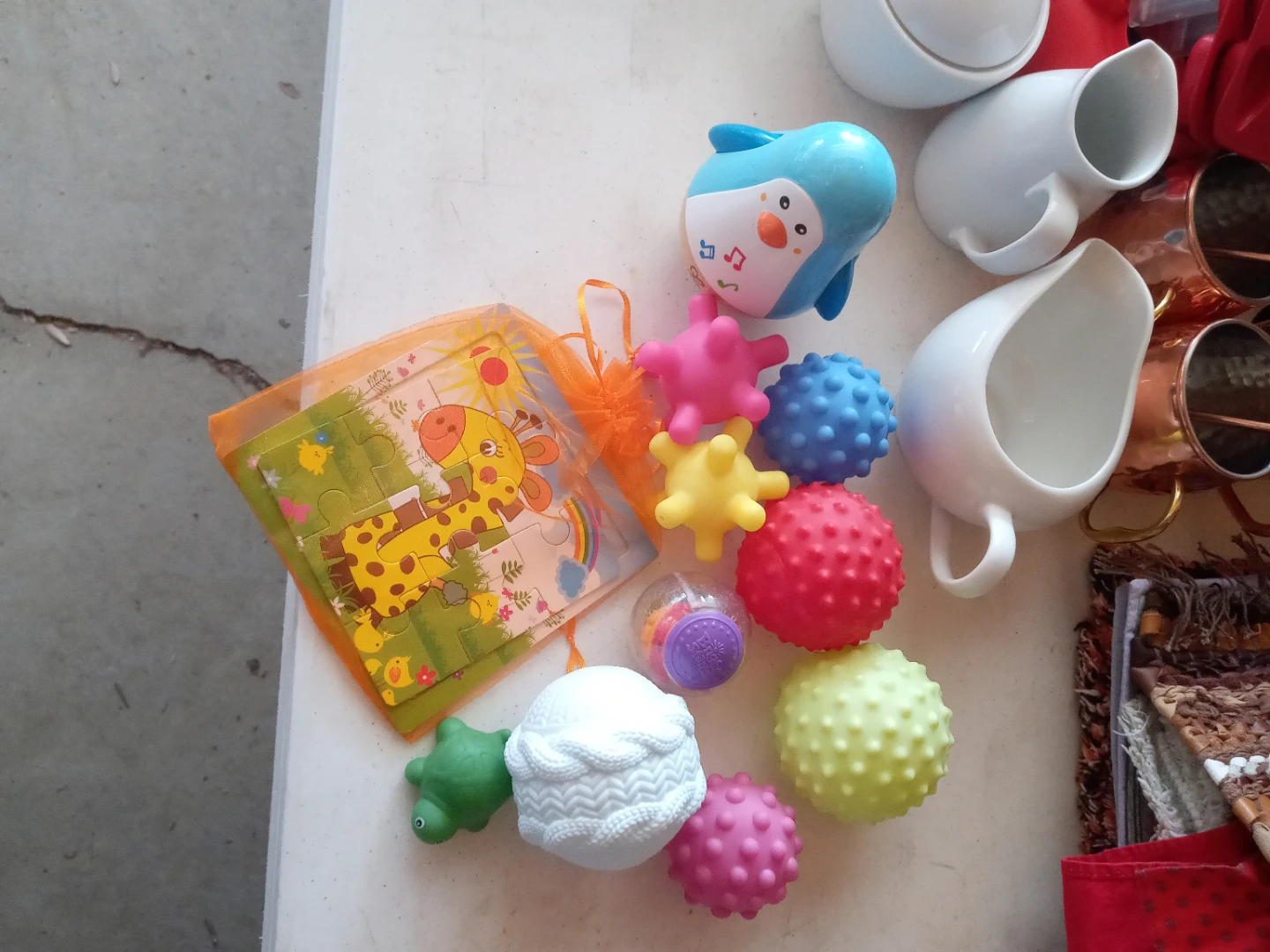 Baby Toy Lot - Textured Balls, Puzzle, & More