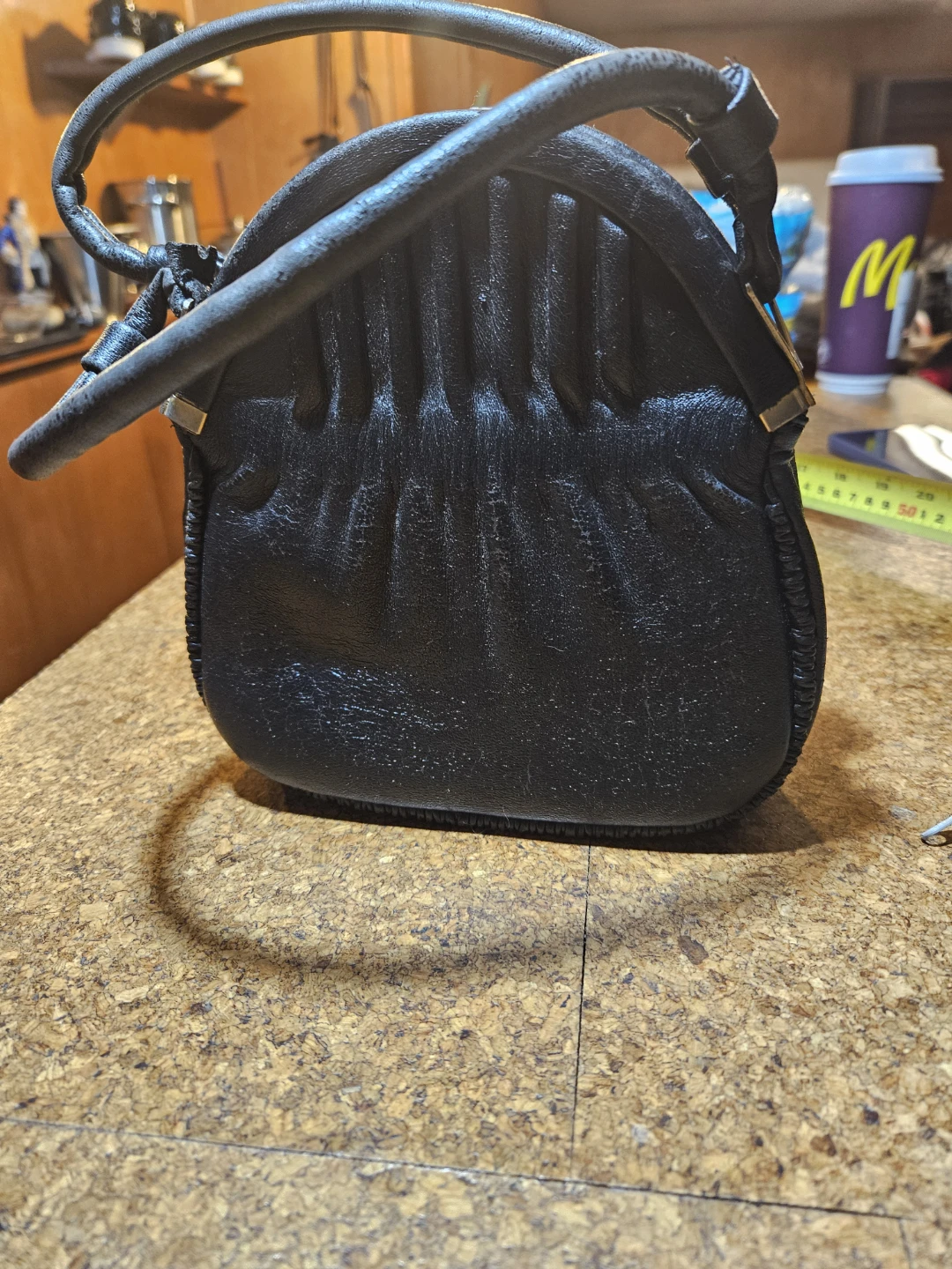 Black Faux Leather Handbag - photo 4