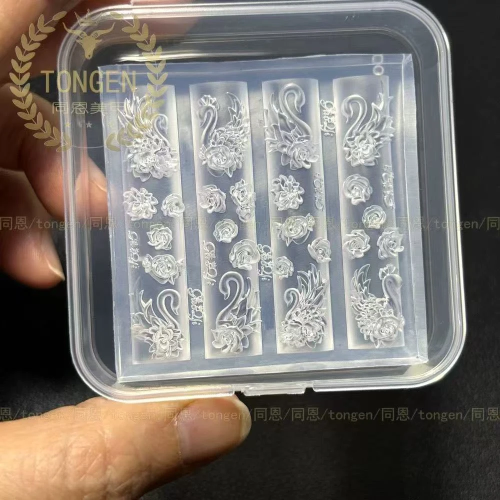 TONGEN Swan & Rose Silicone Mold for Nail Art