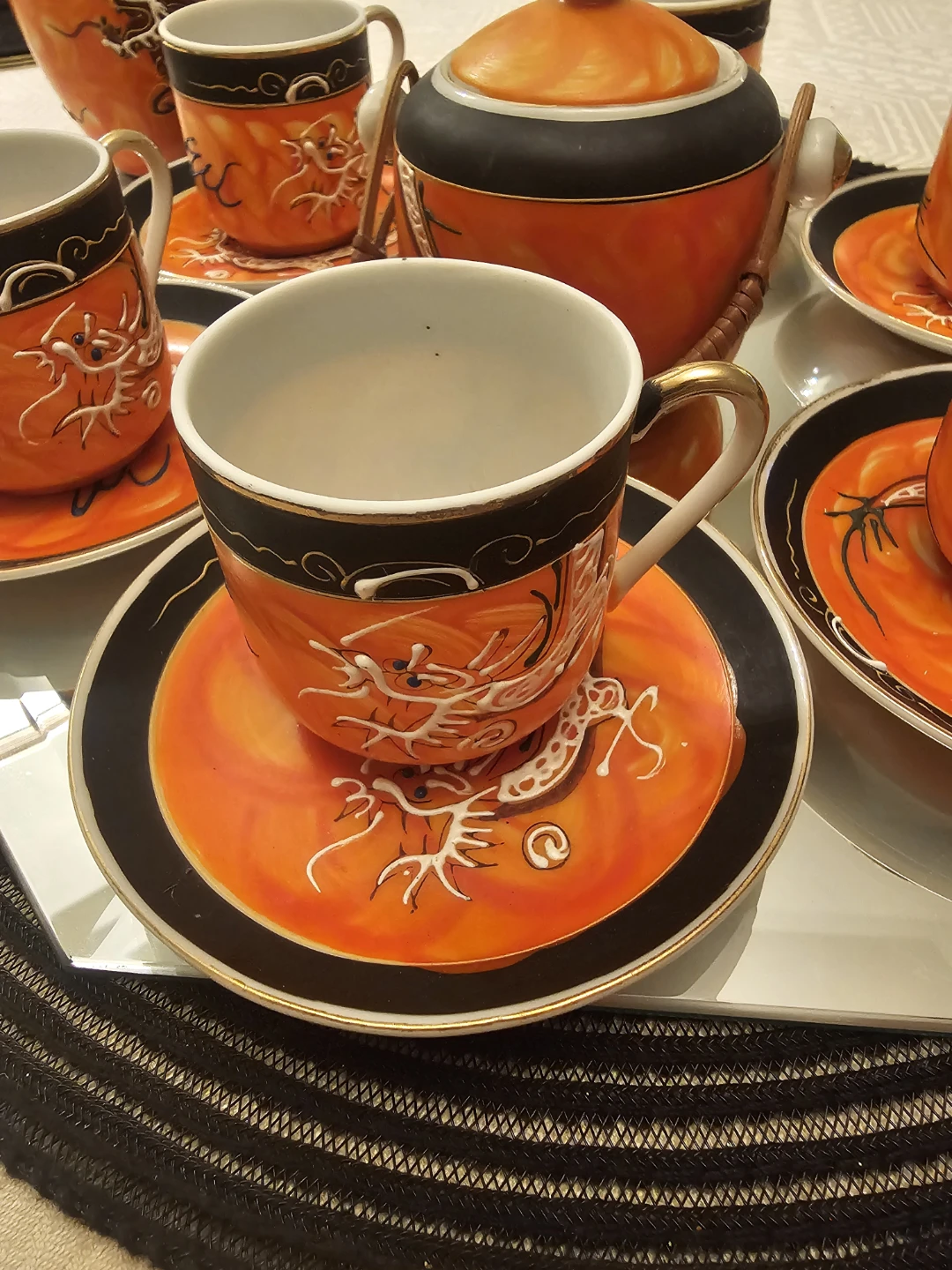 Vintage Japanese moriage tea set - photo 2