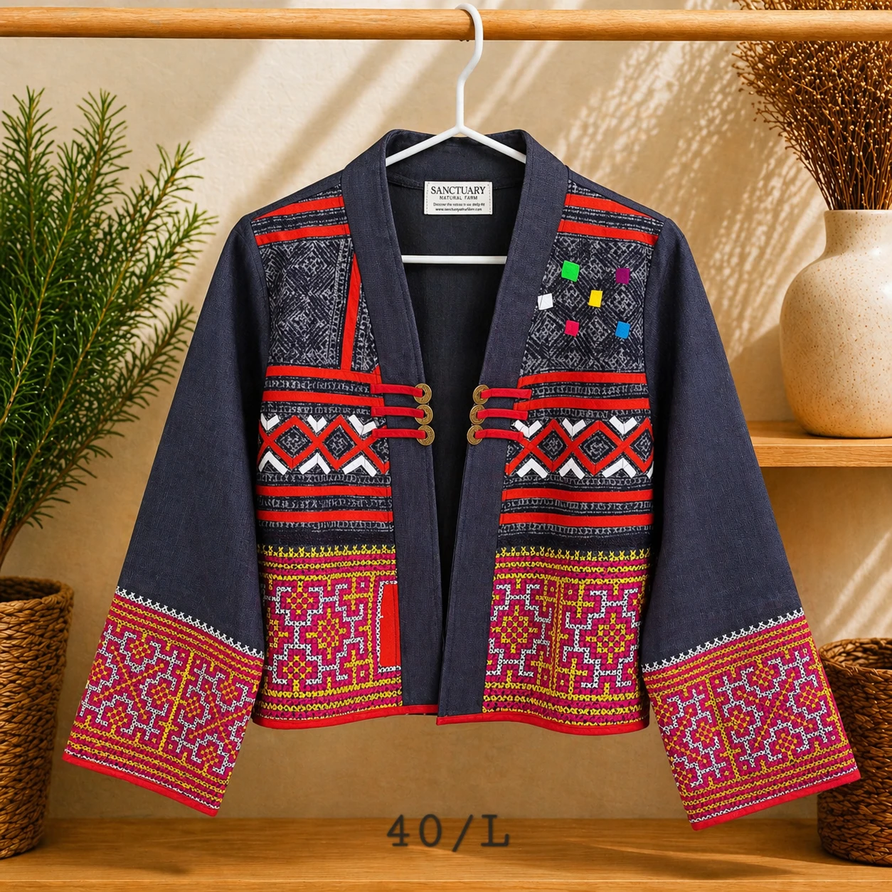 Hill Tribe Patchwork Embroidered Hemp Jacket