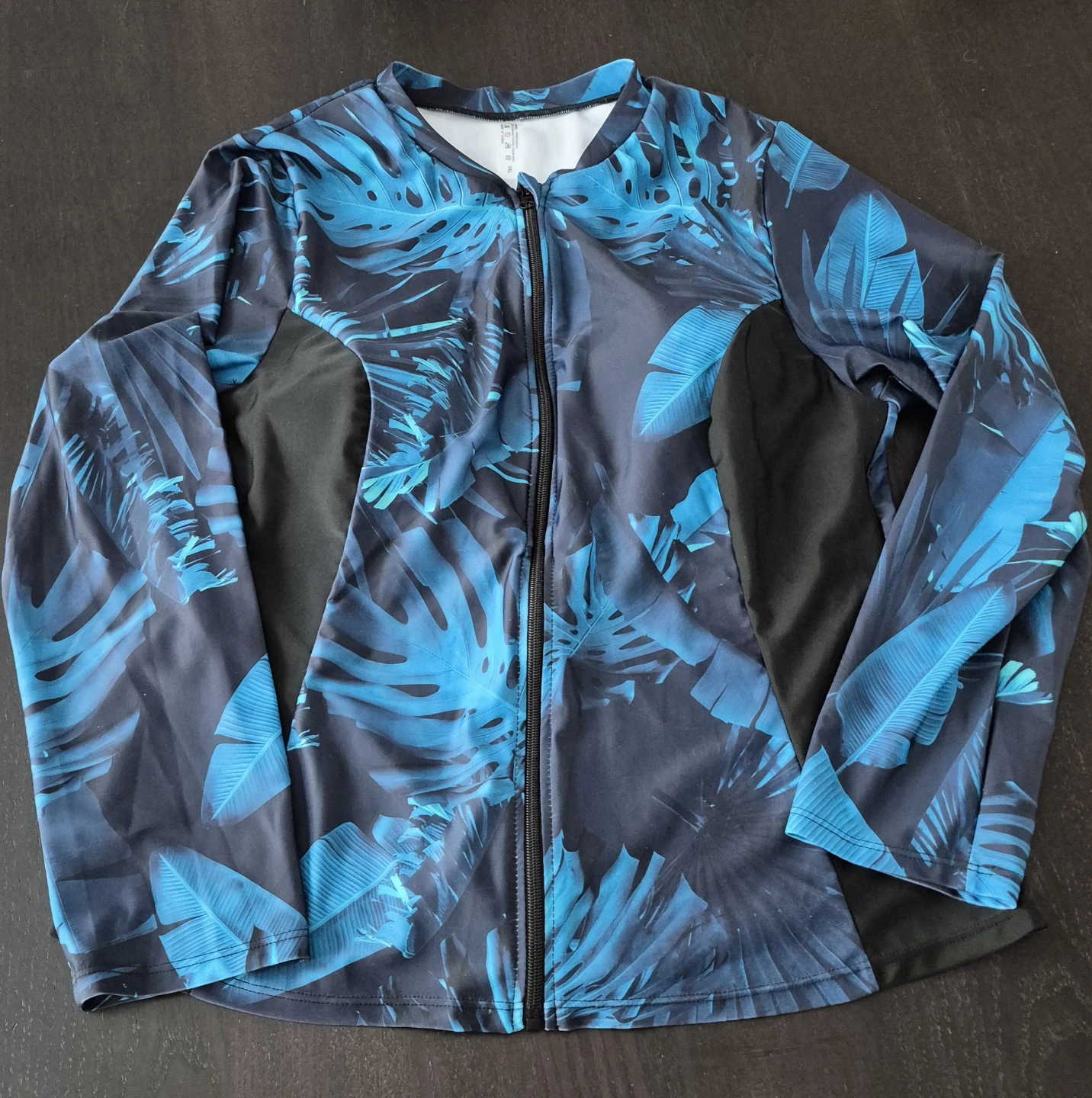 Ladies UV blocking zip up swim top with removeable pads, 3xl