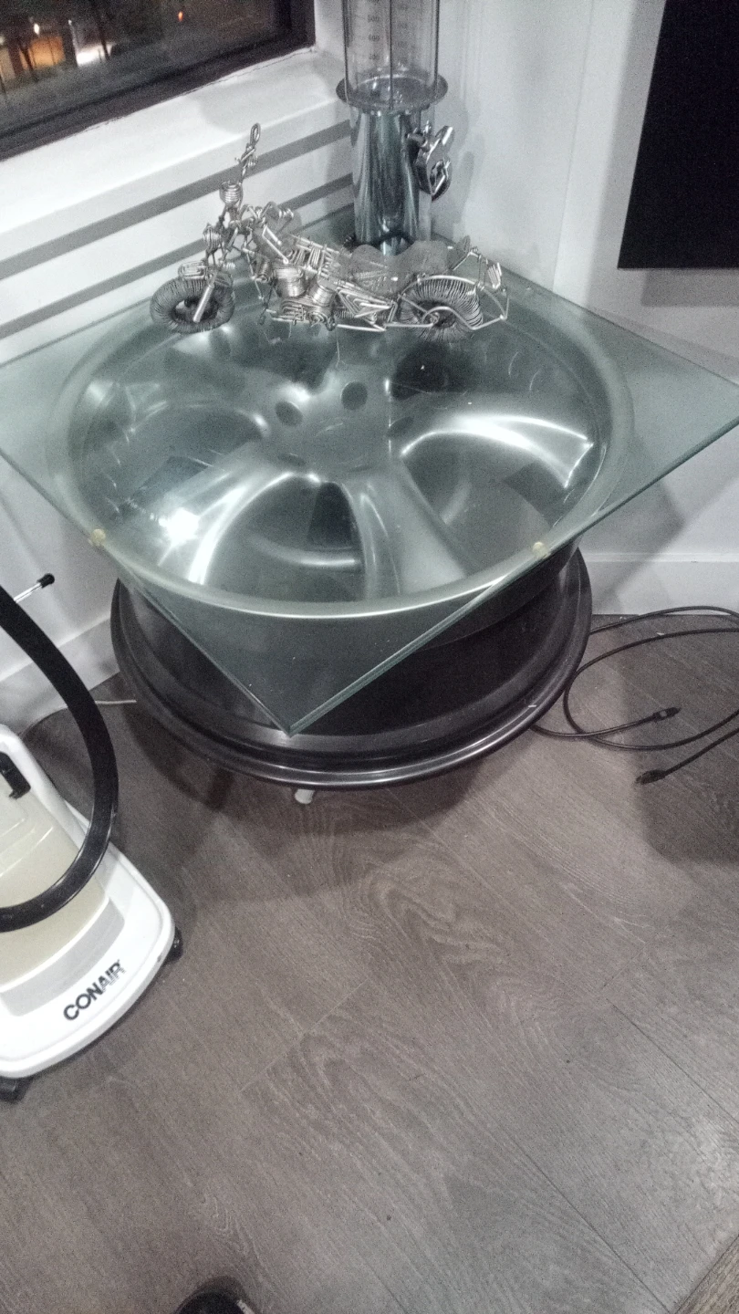 Custom Wheel Rim Coffee and side Table - photo 4