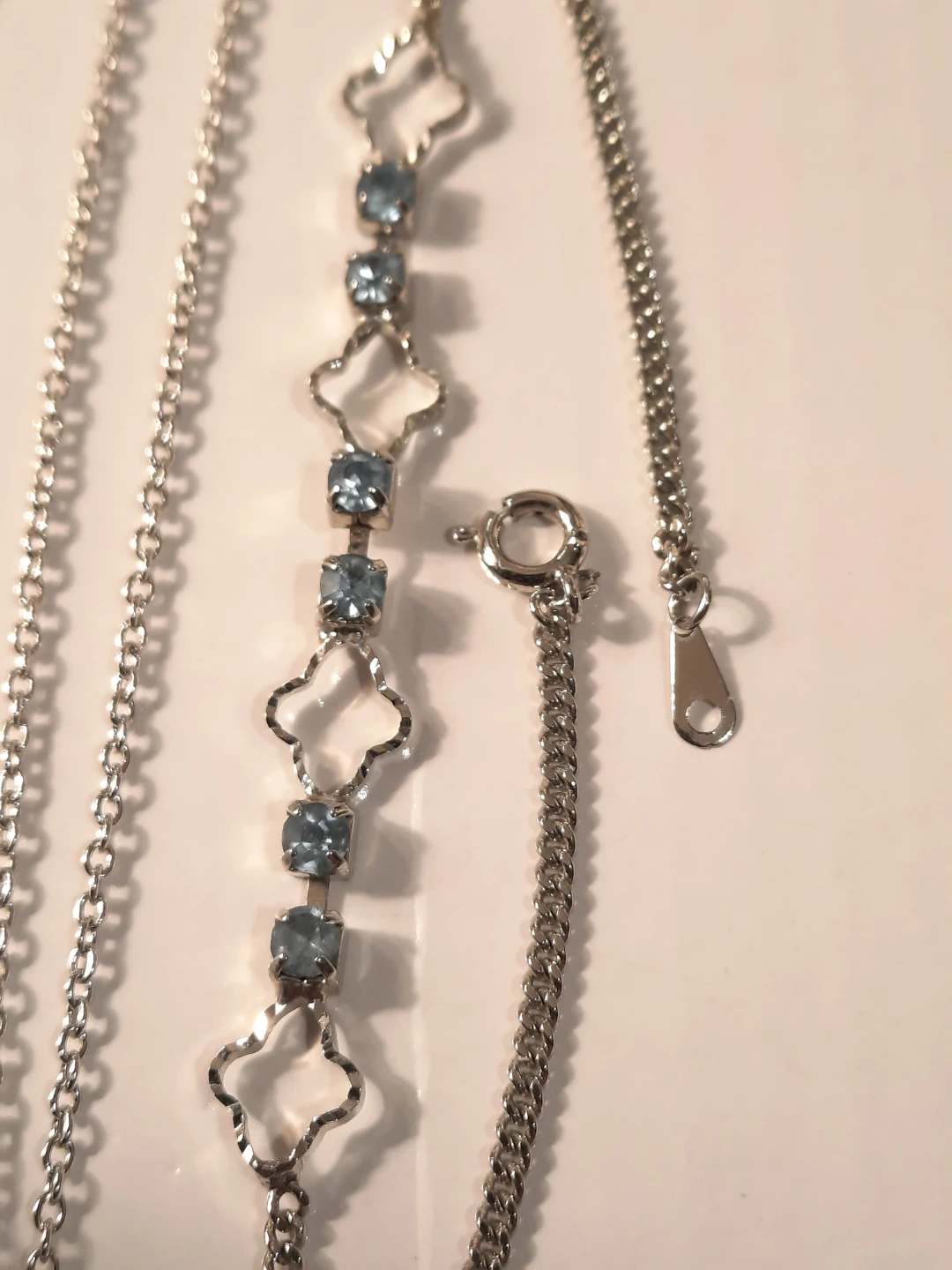 Swarovski  neclase ,and bracelet silver tone - photo 2