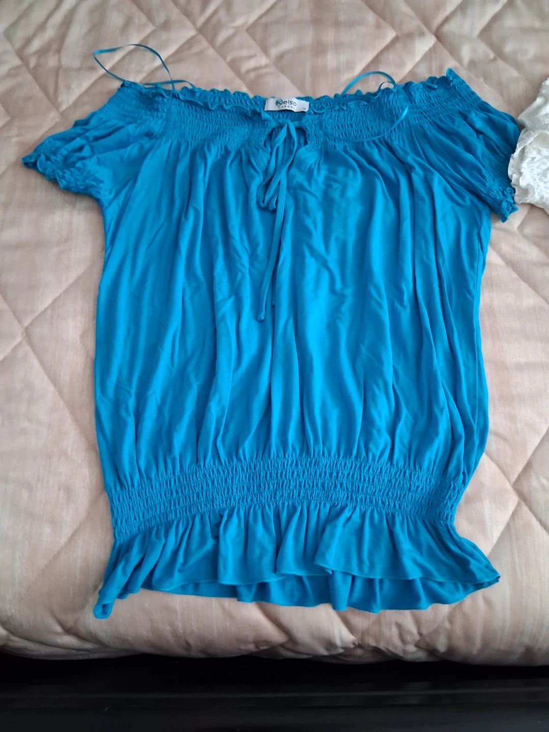 Turquoise  off shoulder top