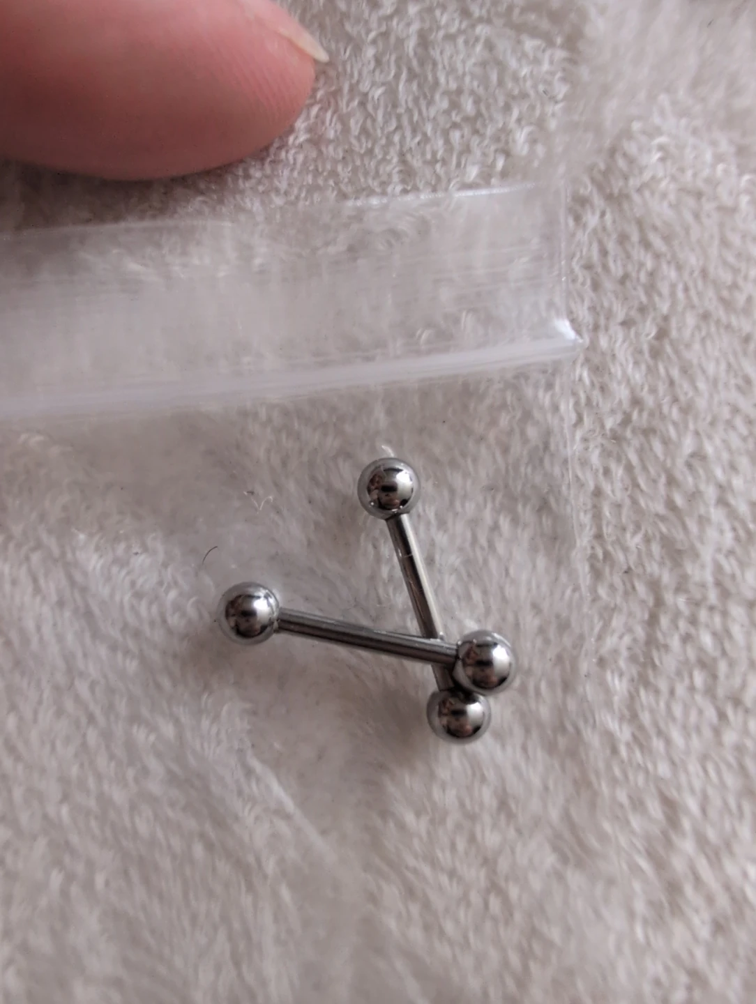 Polished Titanium Silver Barbell for nipple/tounge Piercing