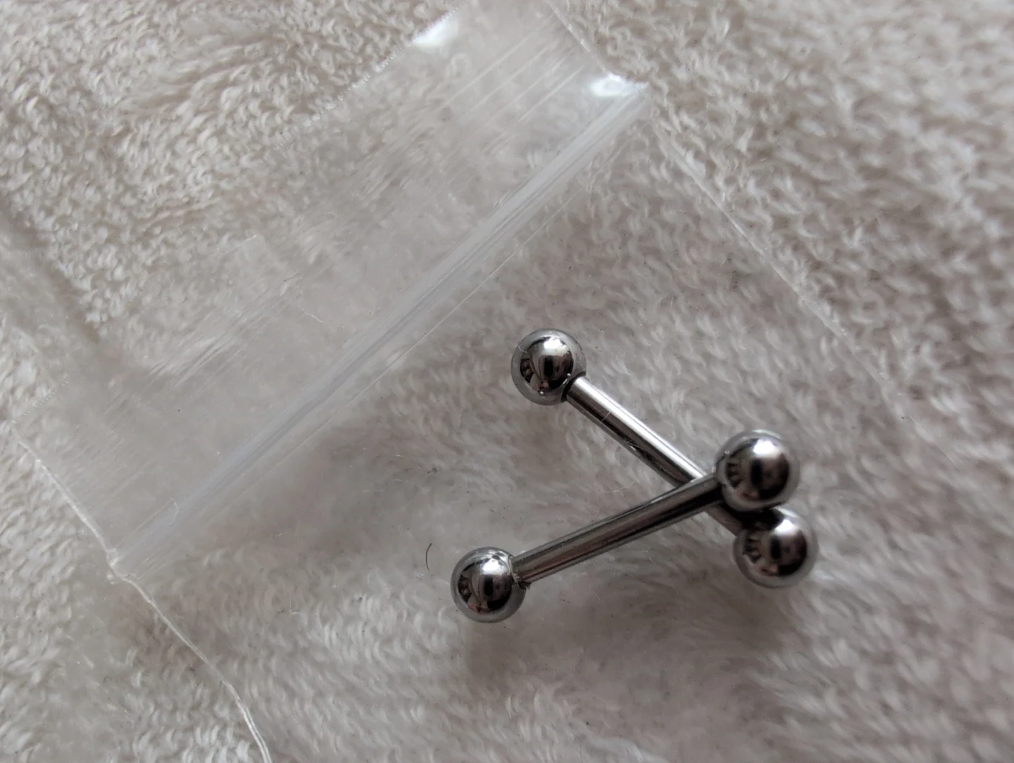 Polished Titanium Silver Barbell for nipple/tounge Piercing - photo 2