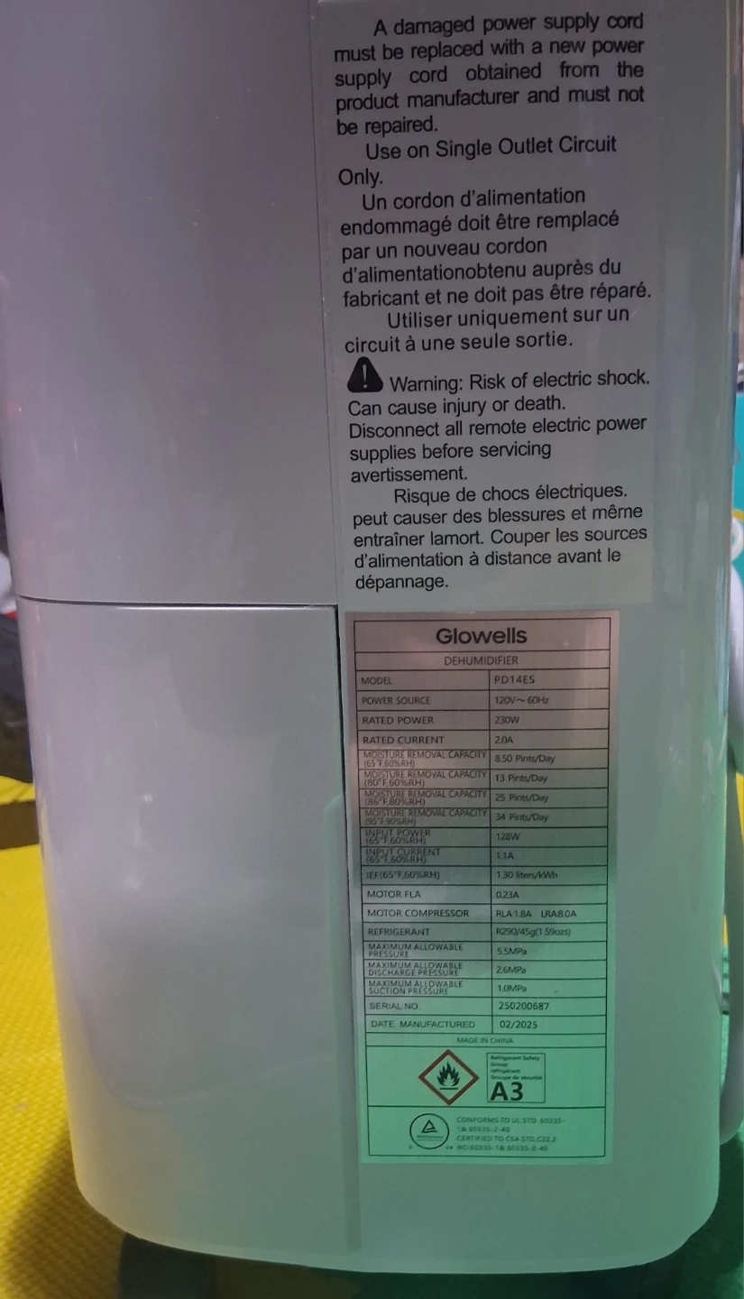 Glowells PD14ES Dehumidifier - photo 4