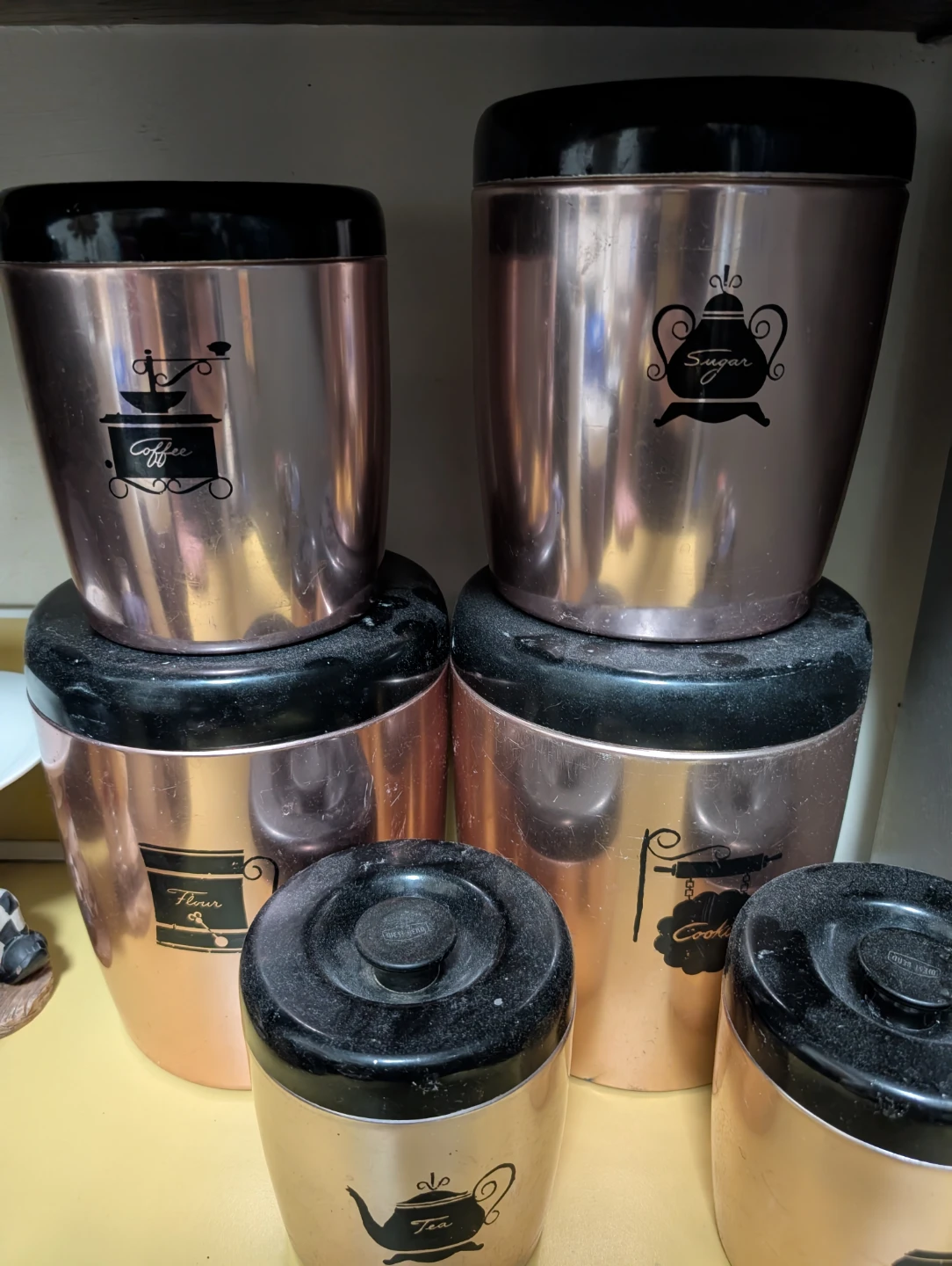 West Bend Vintage 50's Copper Kitchen Canister Set