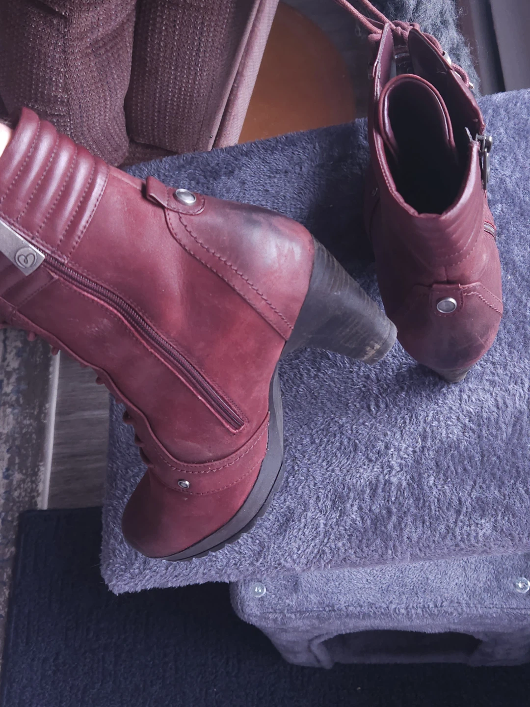 Blondo Burgundy Lace-Up Heeled Ankle Boots - photo 5