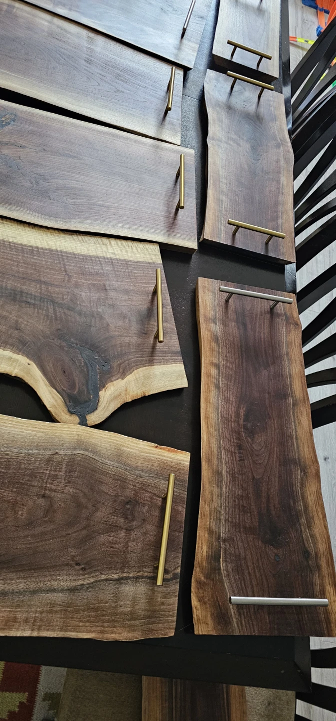 Live Edge Walnut Serving Trays with Handles - photo 2