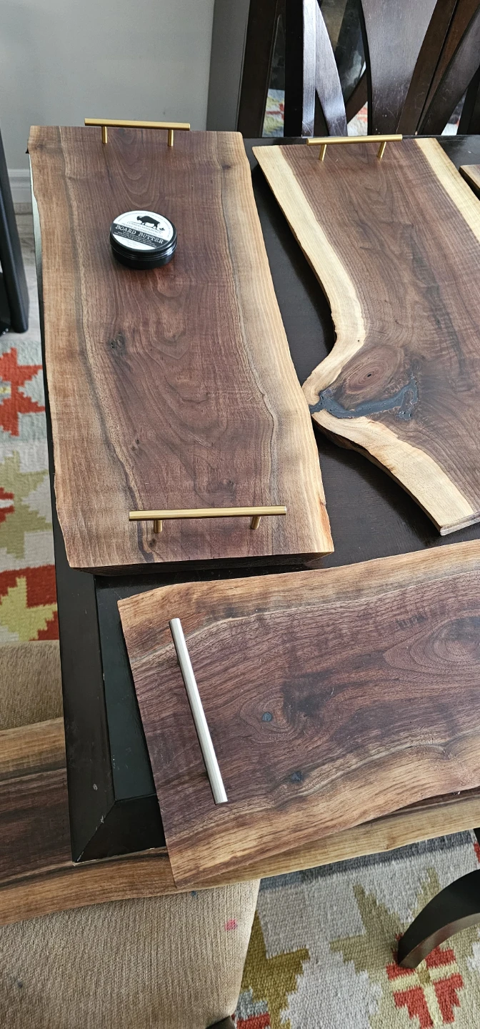 Live Edge Walnut Serving Trays with Handles - photo 3