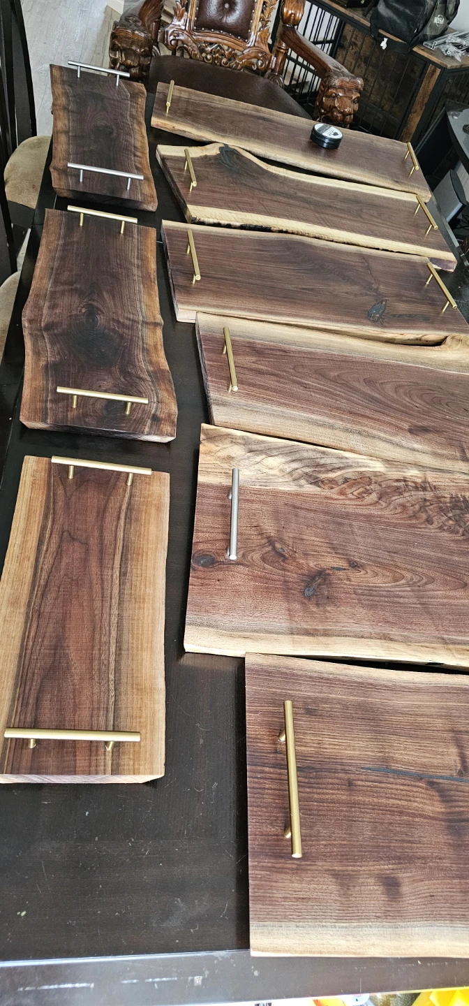 Live Edge Walnut Serving Trays with Handles - photo 4