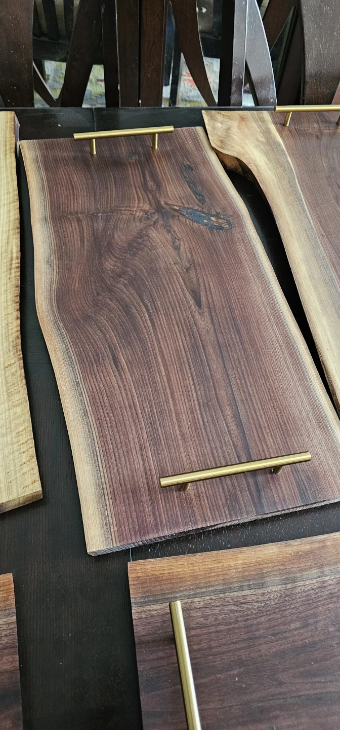 Live Edge Walnut Serving Trays with Handles - photo 5