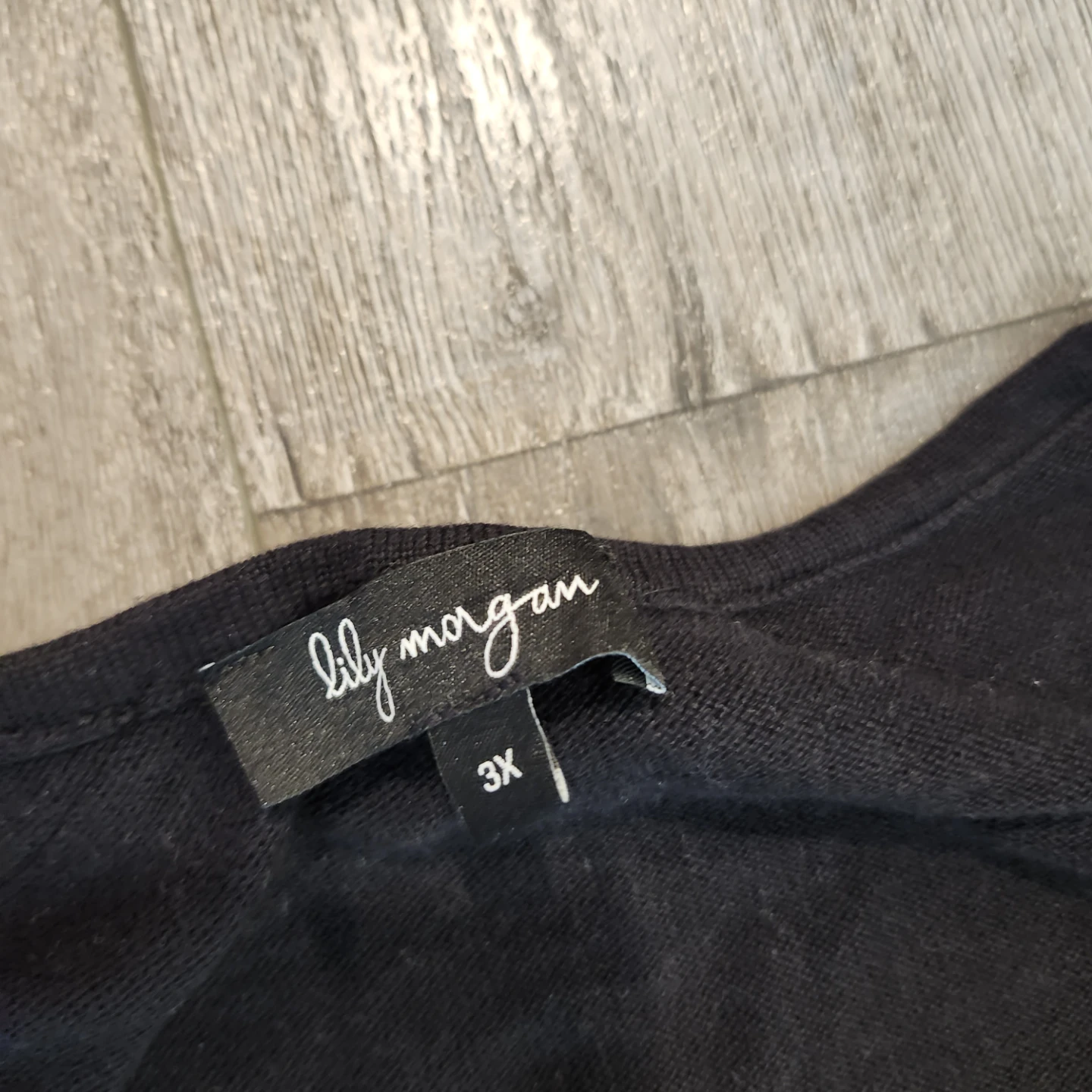 Lily Morgan Black Sweater with Faux Leather Accents - Size 3X - photo 2