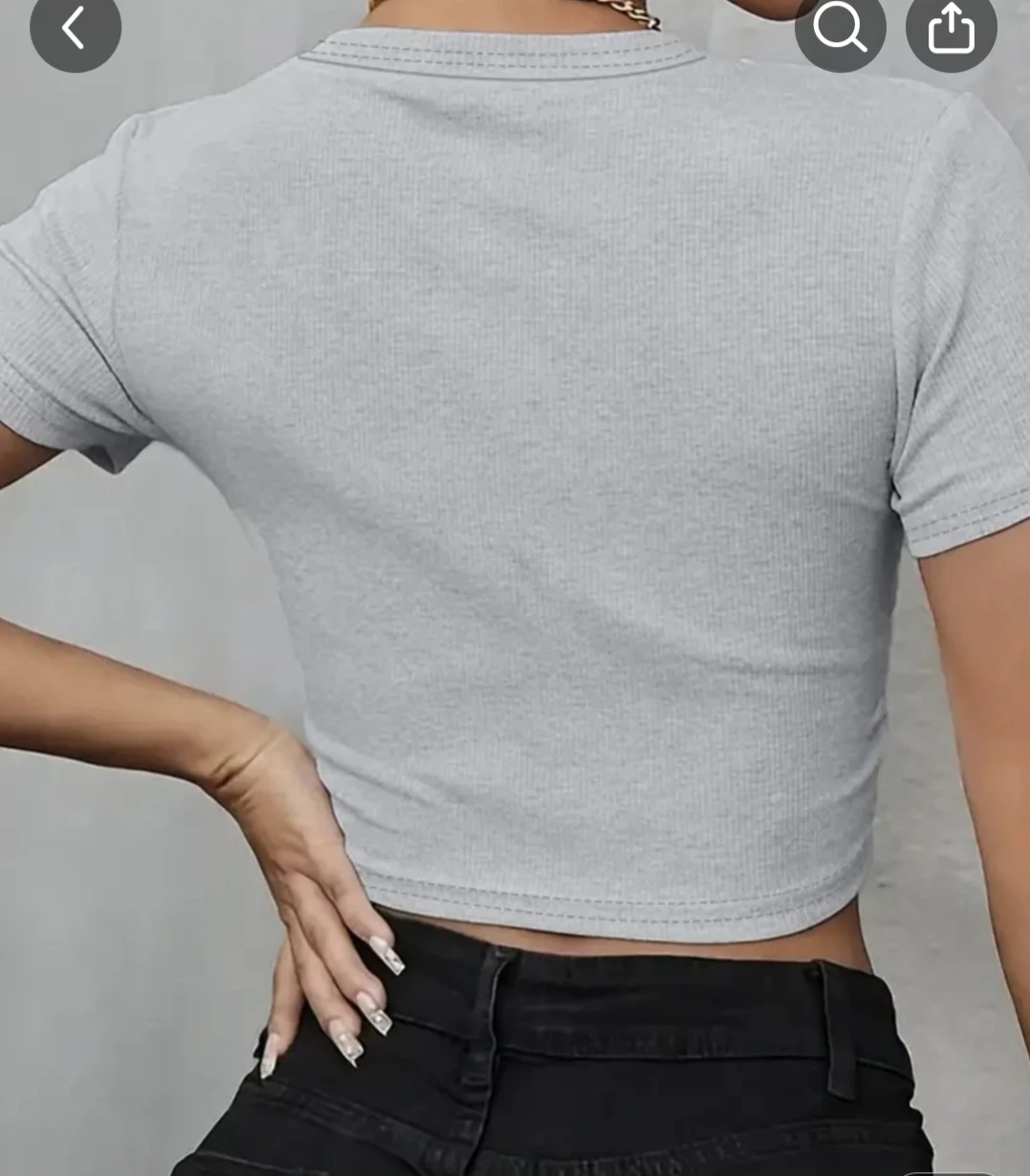 Grey "Dog Mama" Cropped T-Shirt - photo 3