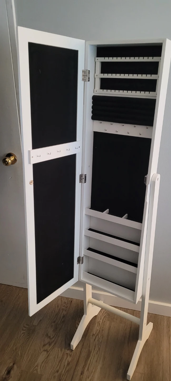 White Jewellery Armoire Mirror Stand - photo 2