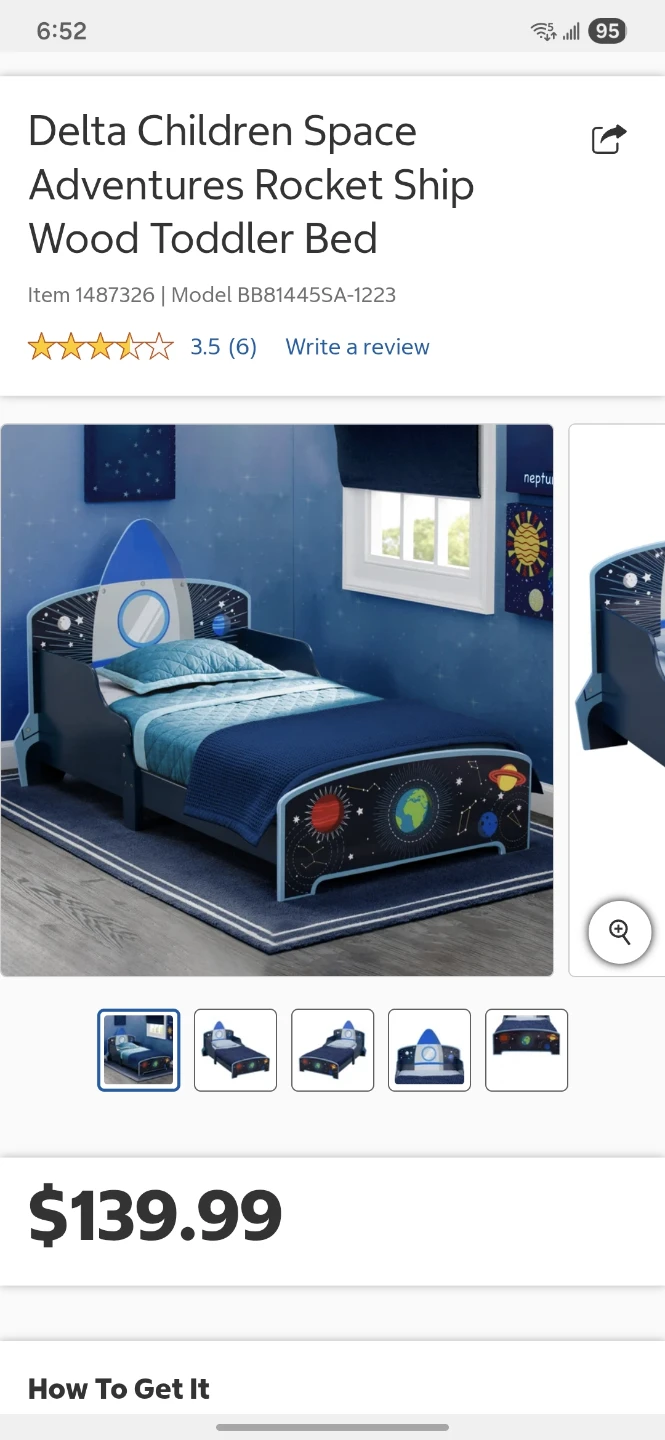 Delta Children Space Adventures Rocket Ship Wood Toddler Bed