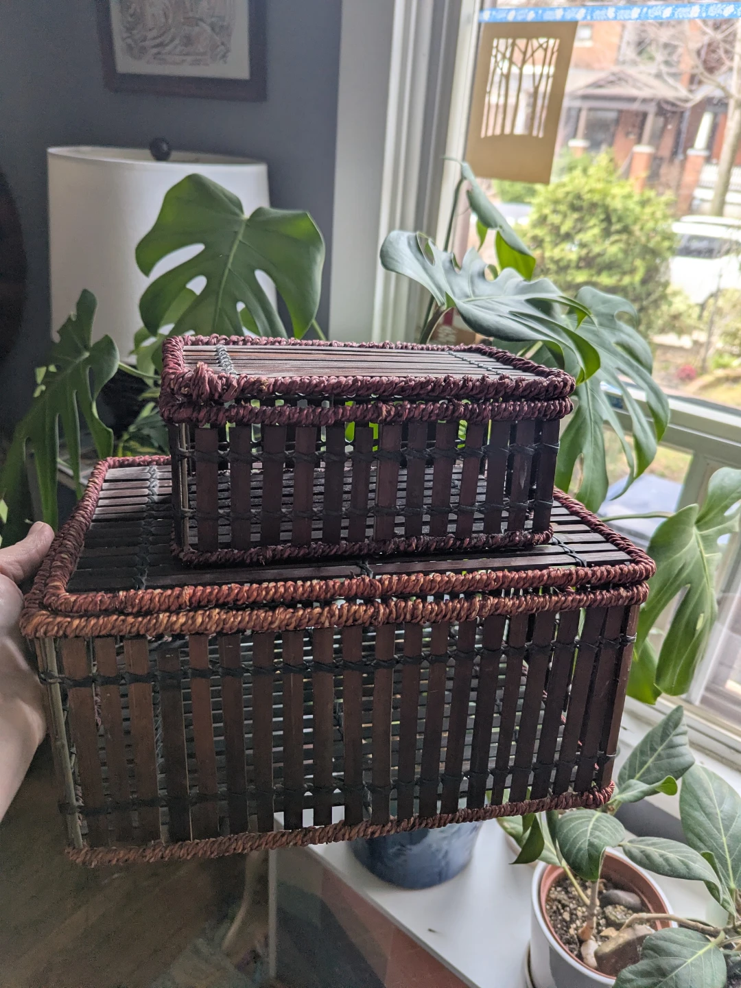 Set of 2 Woven Storage Baskets