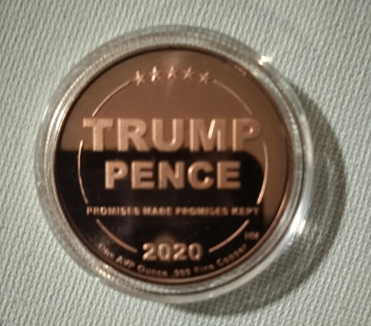 Donald J. Trump/pence  2020 .999 Copper Coin - photo 2