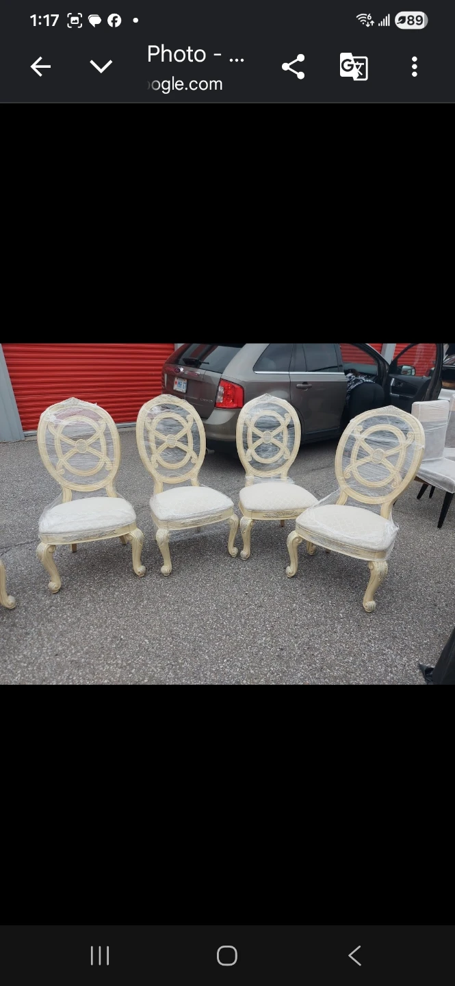 Set of 4 Cream Dining Chairs - photo 4