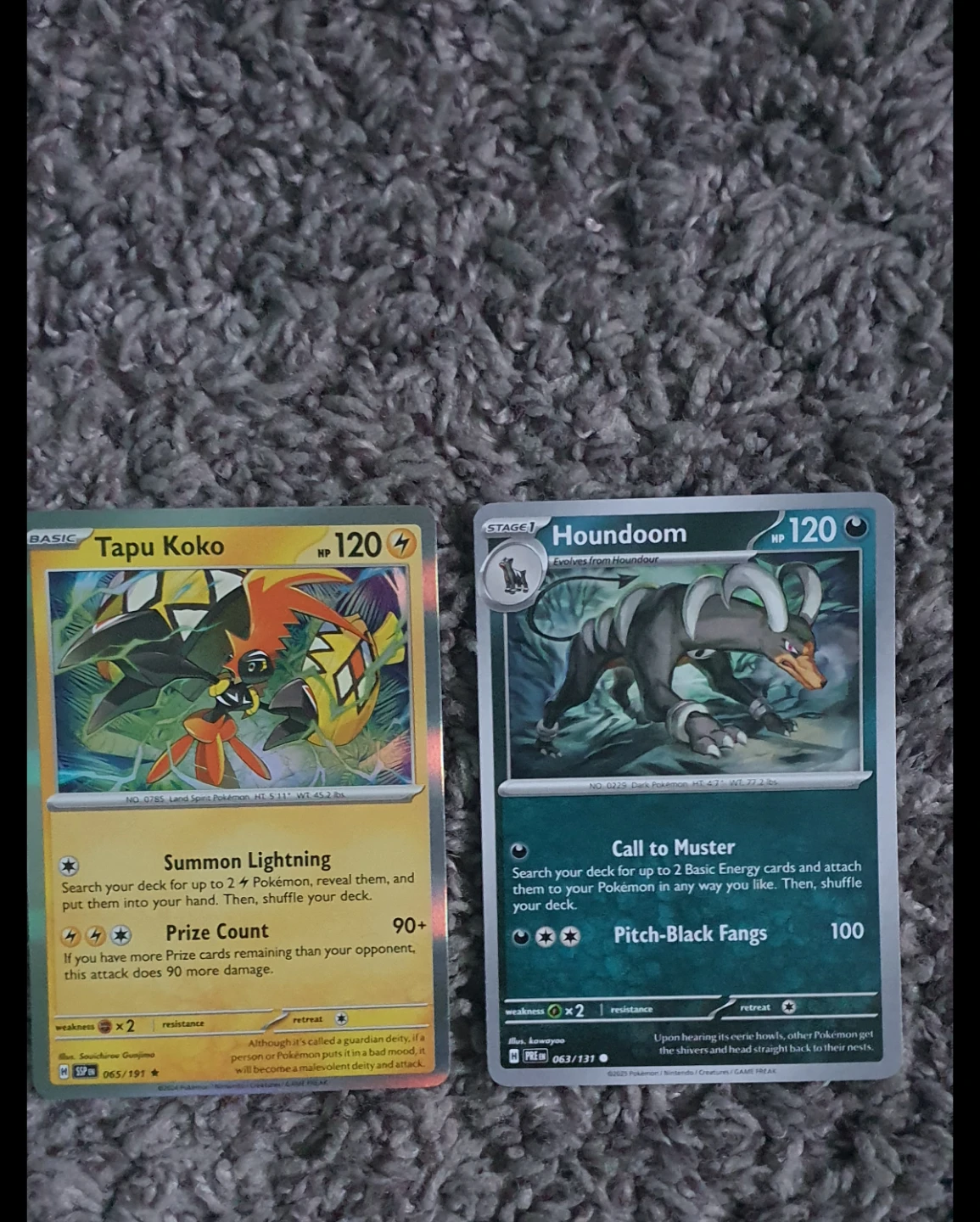 Pokemon Tapu Koko & Houndoom Cards