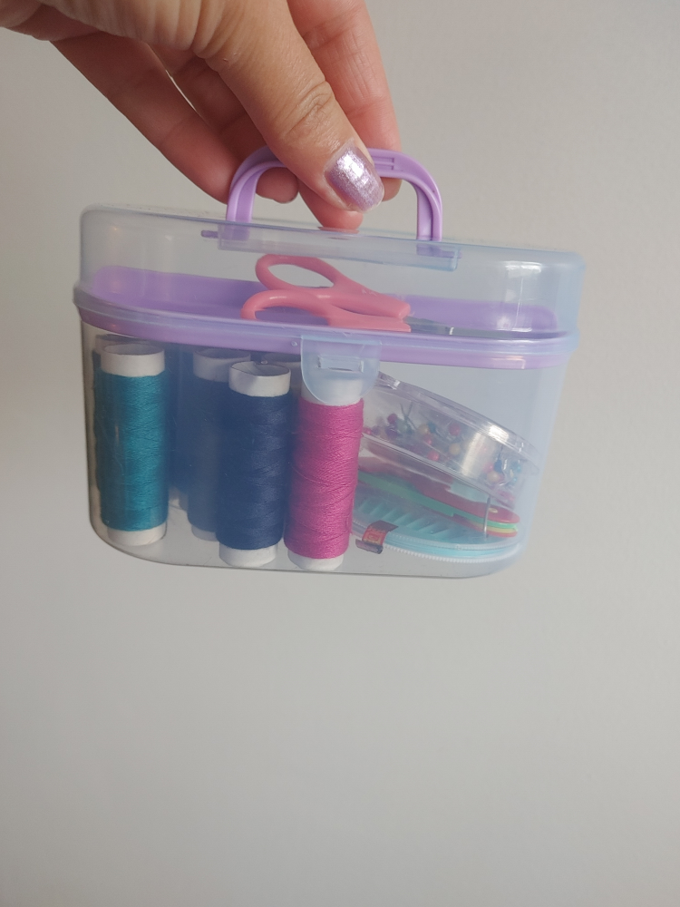Portable Sewing Kit with Thread, Needles, and Scissors