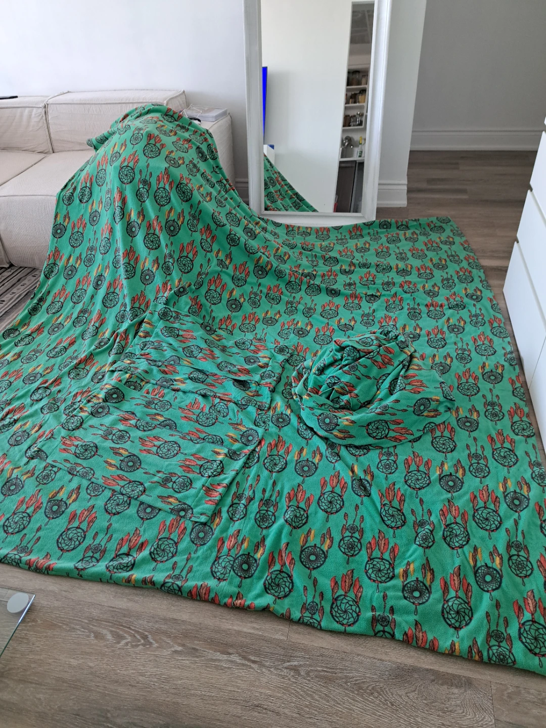 Conjunto de forro polar para cama de atrapa sueños.