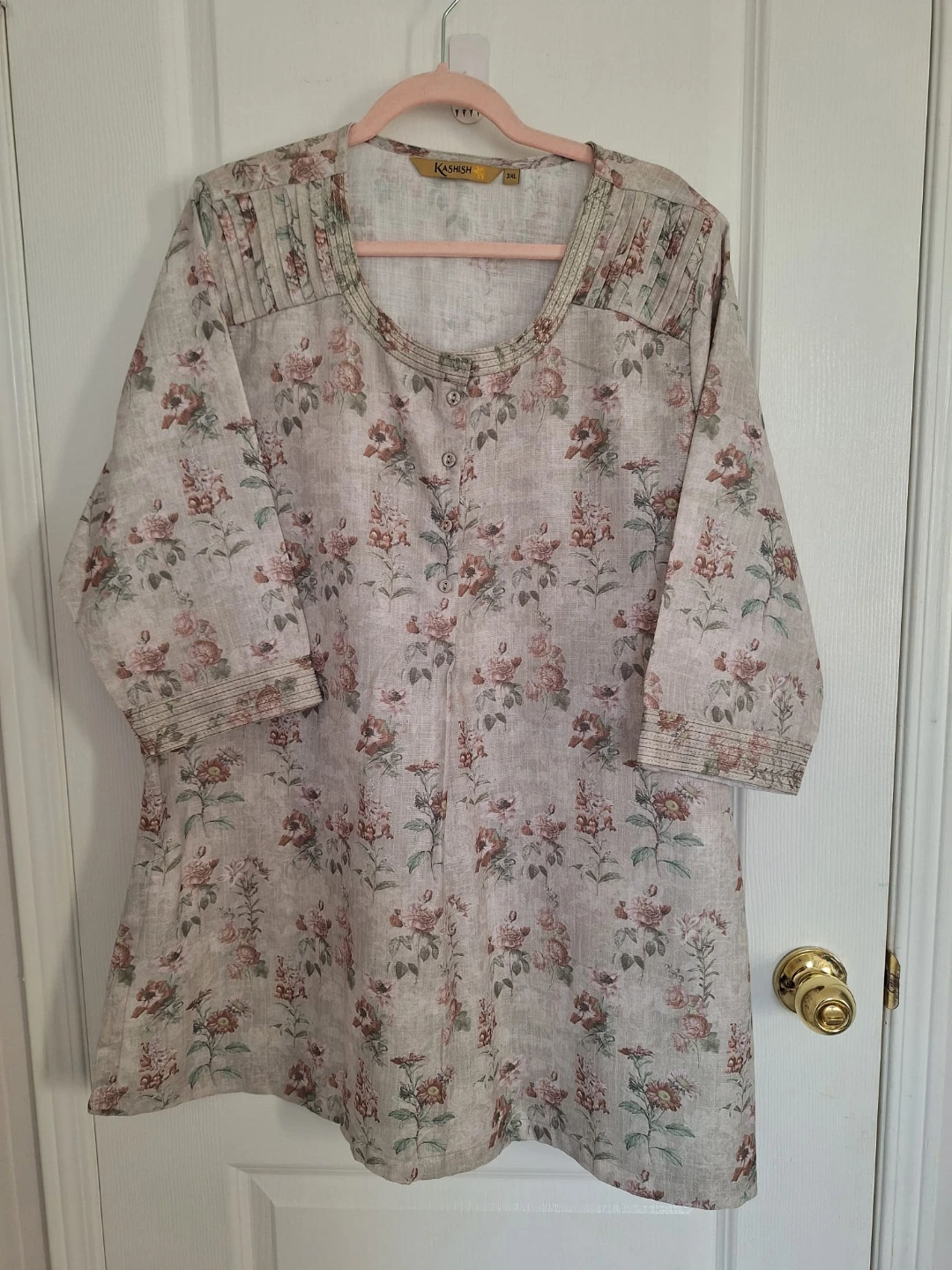 Kashish - Summery Floral Print Tunic Top Kurti