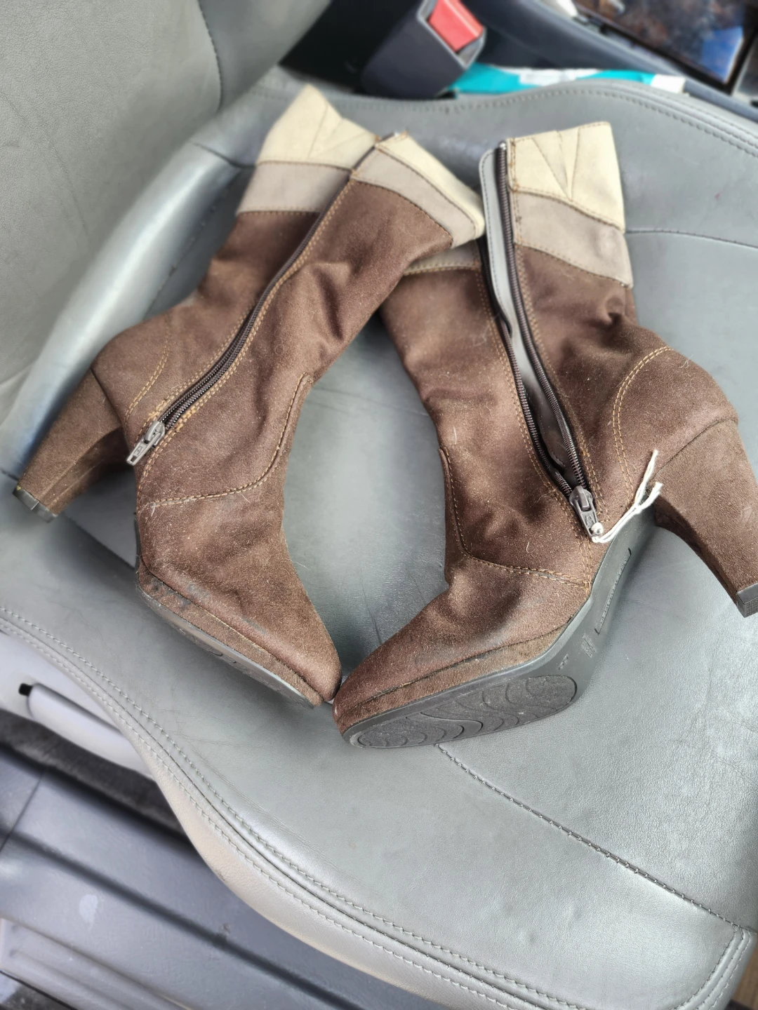 ALDO Women's Brown Suede Heeled Boots Size 8