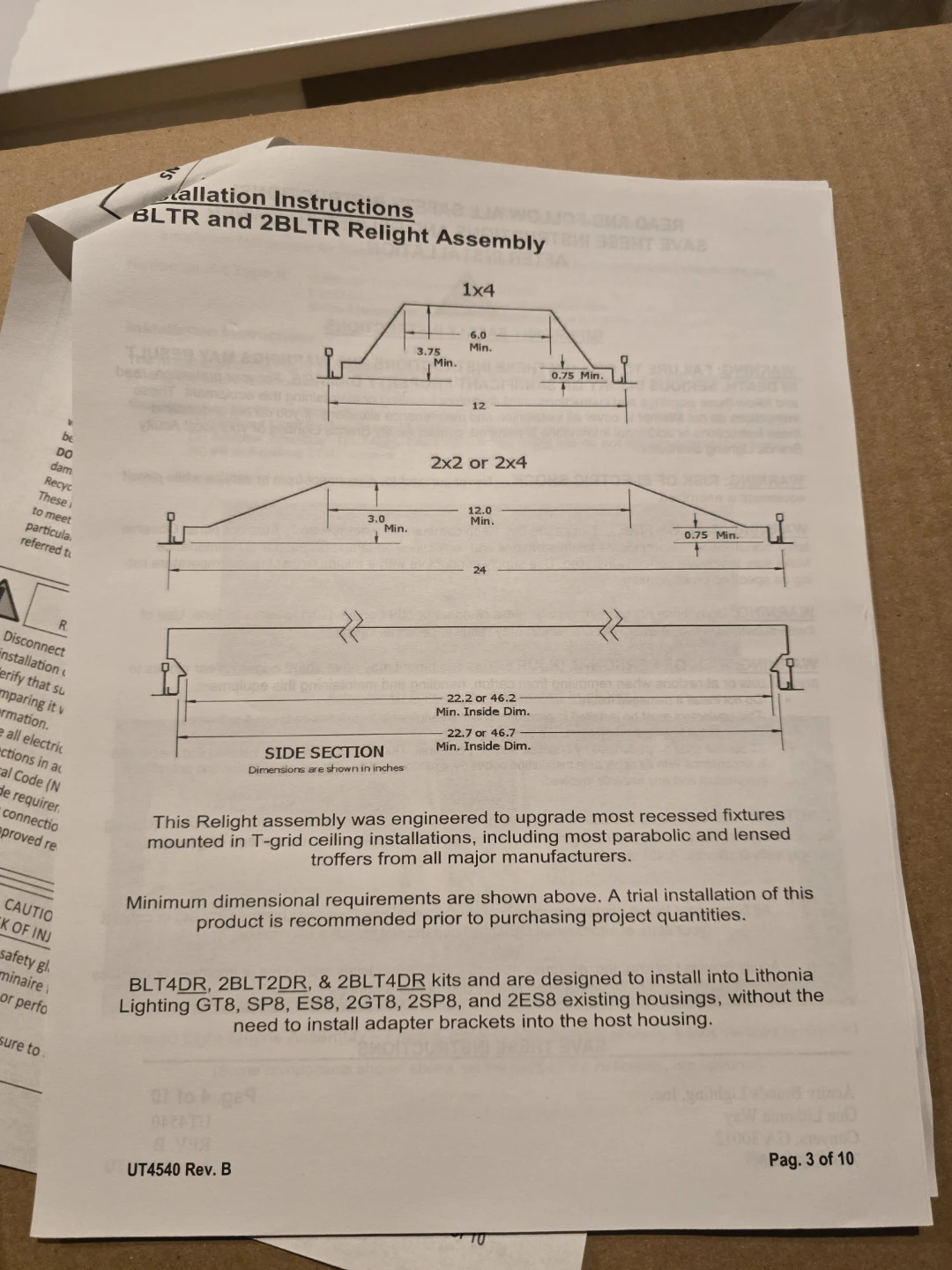 2x2 Lithonia Lighting BLTR Relight Assembly - photo 4