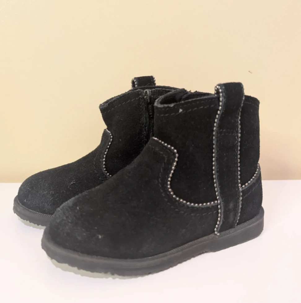 Zara Black Suede Ankle Boots Size 22