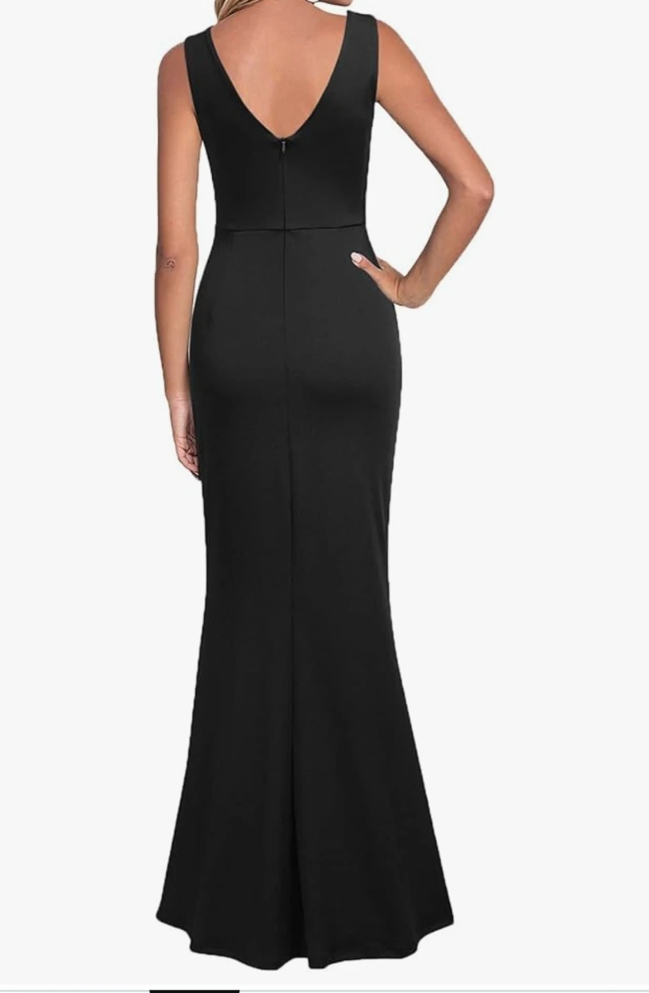 Royal Purple Sleeveless V Neck Split Evening Cocktail Long Dress - photo 2
