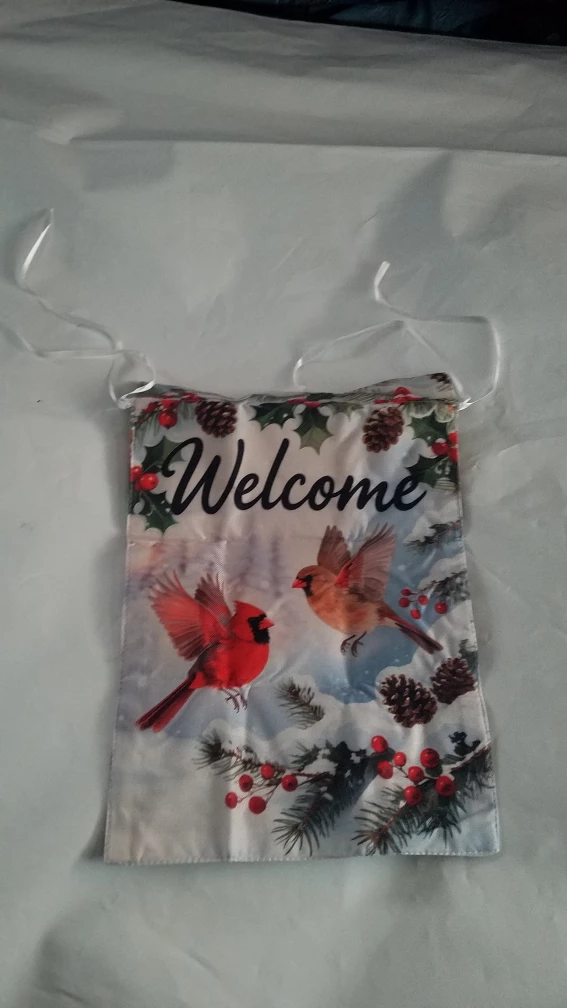 Welcome Garden Flag with Cardinals