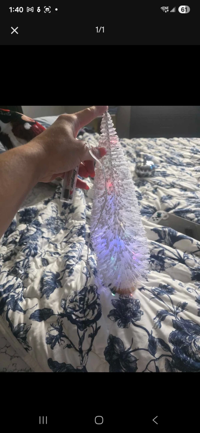 White Bottle Brush Christmas Tree with Lights