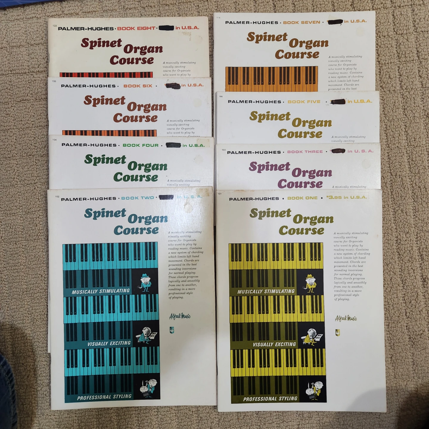 Palmer-Hughes Spinet Organ Course Books 1-8 +2