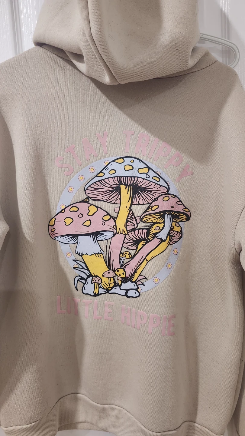 Beige "Stay Trippy Little Hippie" Hoodie - photo 3