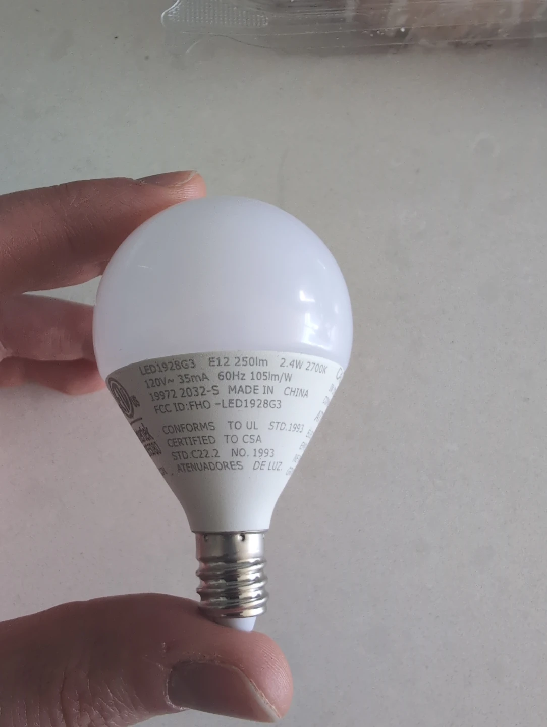2x IKEA LED Light Bulb E12 2.4W 2700K